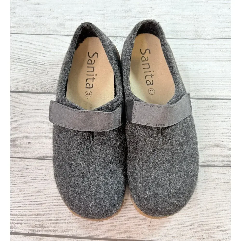 Sanita Mens Wool Strap Varde Comfort Casual Unisex Slip On Shoe Size 44